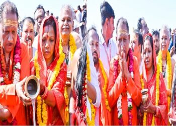 CM Vishnudev Sai took a holy bath at Triveni Sangam