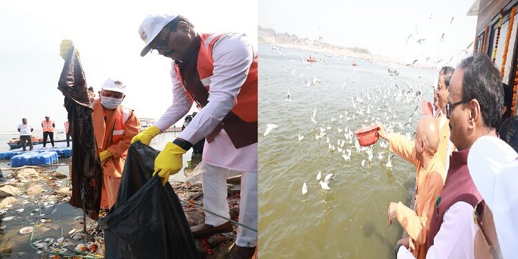 CM Yogi started cleanliness drive on Sangam coast