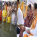 JP Nadda took a holy dip in Sangam