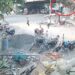 Oil tanker fell down from the flyover