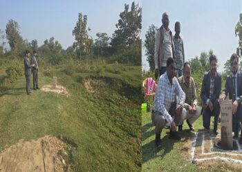 Installation of plaques on government lands begins in Shravasti