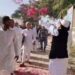 Flowers were showered on the Namazis in Sambhal
