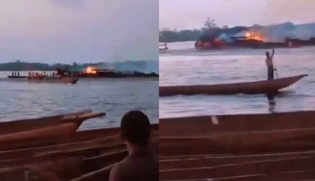 The boat capsized after a fire, 148 people died