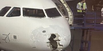 Lightning struck Indigo flight