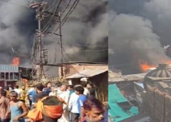 A huge fire broke out in Kanpur's medicine market