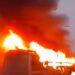 A bus going from Delhi to Bihar caught fire