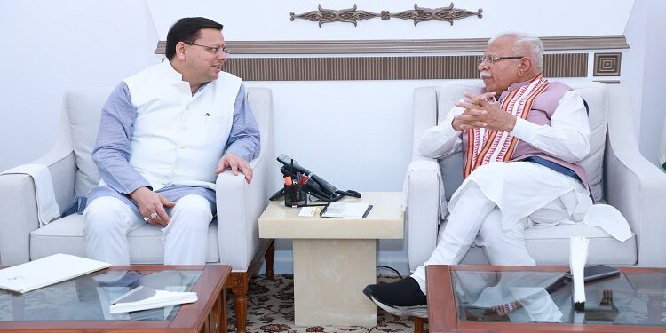 CM Dhami met Union Energy Minister Manohar Lal Khattar