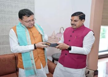 CM Dhami met Chief Minister Mohan Yadav