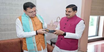 CM Dhami met Chief Minister Mohan Yadav