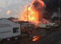 Fire broke out after explosion at fireworks facility