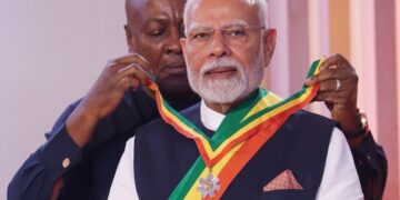 PM Modi honored with Ghana's national honor
