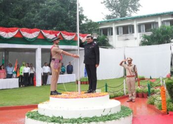 Anand Bardhan hoisted the flag at the Secretariat