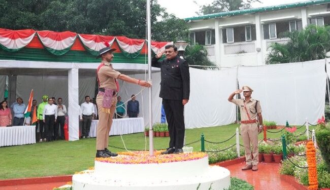 Anand Bardhan hoisted the flag at the Secretariat