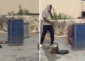 Husband's dead body found in a blue drum