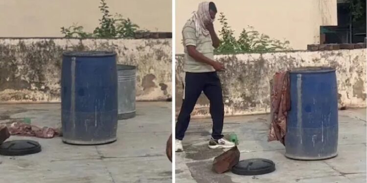 Husband's dead body found in a blue drum