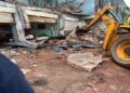 Hero company's two wheeler showroom building collapsed