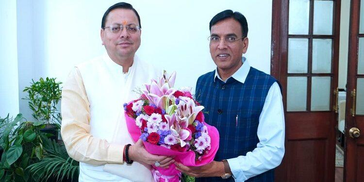CM Dhami met Mansukh Mandaviya