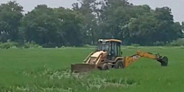 Farmers protested against the construction of the expressway