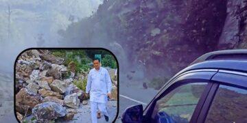 BJP MP Anil Baluni also had a narrow escape during the landslide.