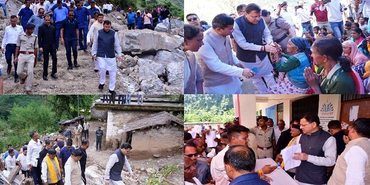 CM Dhami met the disaster affected villagers