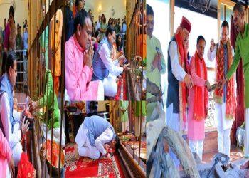 CM Dhami offered prayers at the temple of Maa Dhari Devi