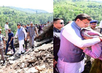 CM Dhami inspected the disaster-affected areas of Chamoli