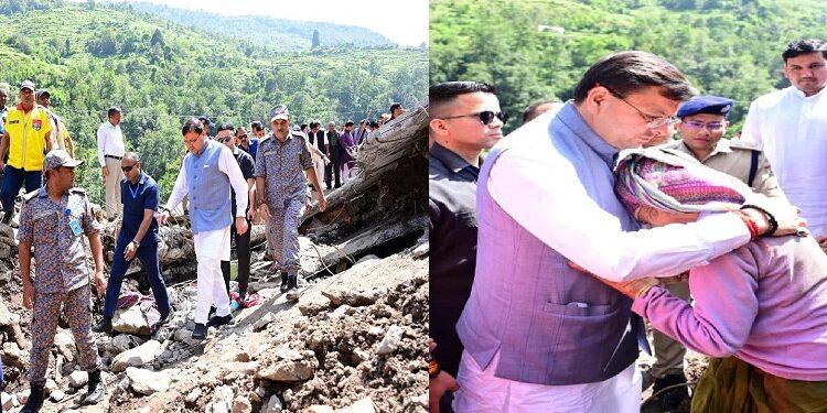 CM Dhami inspected the disaster-affected areas of Chamoli