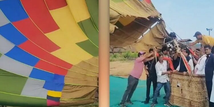 CM Mohan Yadav's hot air balloon caught fire