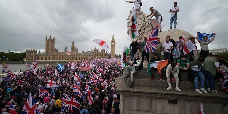 Anti-immigration protest in London