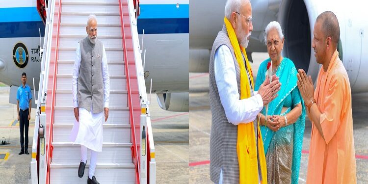 Governor and CM Yogi welcomed PM Modi on his arrival in Varanasi