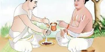 Water is offered to ancestors using the thumb