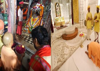 CM Yogi bowed his head at the feet of Ram Lala