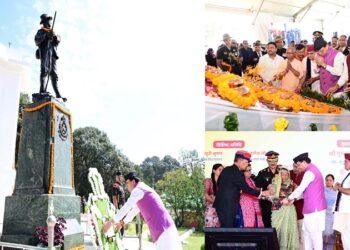 CM Dhami participated in the Martyrs' Honor Ceremony in Lansdowne