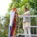 CM Dhami garlanded the statue of Mahatma Gandhi
