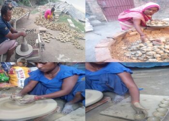 Potters' houses illuminated by Deepotsav