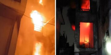 Fire breaks out at illegal warehouse in Aliganj