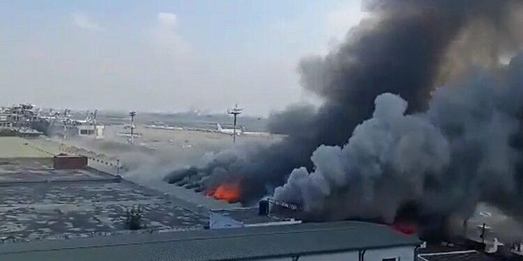 A massive fire broke out at Hazrat Shahjalal International Airport.