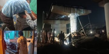 Under-construction railway overbridge collapses in Tundla