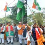 AK Sharma led the Unity March in Bhadohi