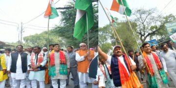 AK Sharma led the Unity March in Bhadohi