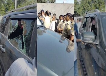 Attack on the car of CPI(ML) candidate from Manjhi seat, Dr. Satyendra