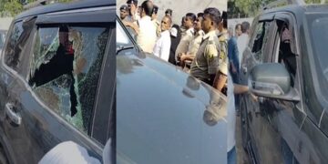 Attack on the car of CPI(ML) candidate from Manjhi seat, Dr. Satyendra