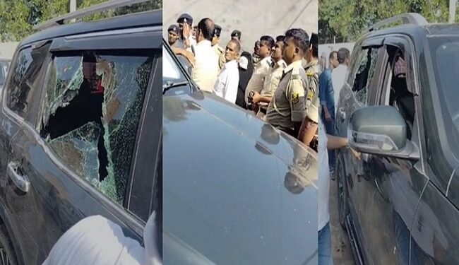 Attack on the car of CPI(ML) candidate from Manjhi seat, Dr. Satyendra