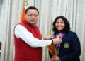 Female cricketer Sneh Rana met CM Dhami