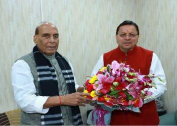 CM Dhami met Defense Minister Rajnath Singh
