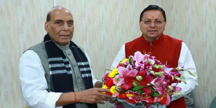 CM Dhami met Defense Minister Rajnath Singh
