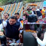 CM Dhami offered prayers at the Shiva temple