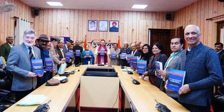 CM Dhami released the book “Uttarakhand @25 Looking Back-Looking Forward”
