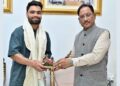 Cricketer Rinku Singh met CM Vishnu Dev Sai.