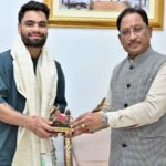 Cricketer Rinku Singh met CM Vishnu Dev Sai.